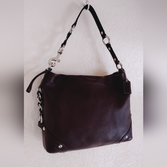 Coach Dark Brown Leather Shoulder Bag - Picture 2 of 11